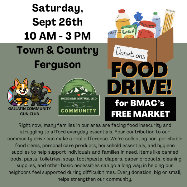 September 26th Food Drive for BMAC’s Free Market